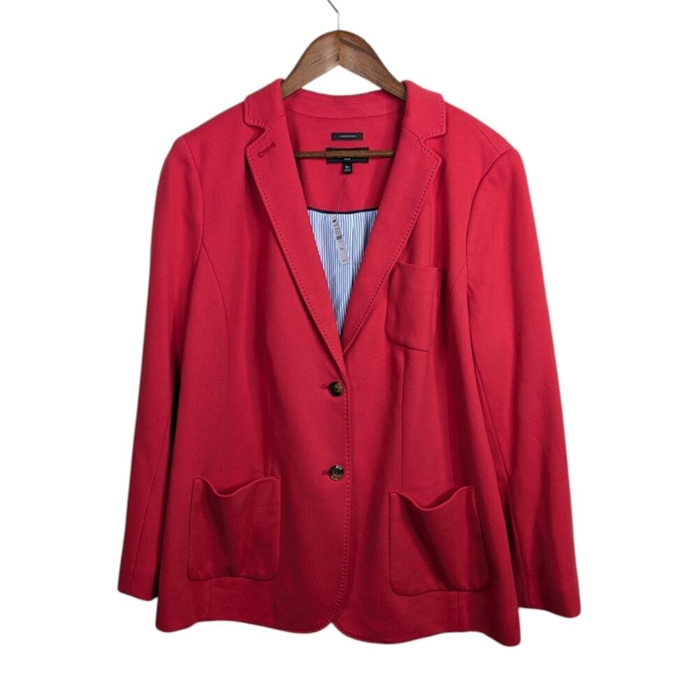 NEW Talbots Aberdeen Pique Knit Blazer Red 16W 16 Career Luxury Professional